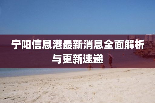 寧陽信息港最新消息全面解析與更新速遞
