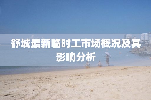 舒城最新臨時工市場概況及其影響分析