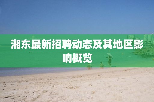 湘東最新招聘動態(tài)及其地區(qū)影響概覽