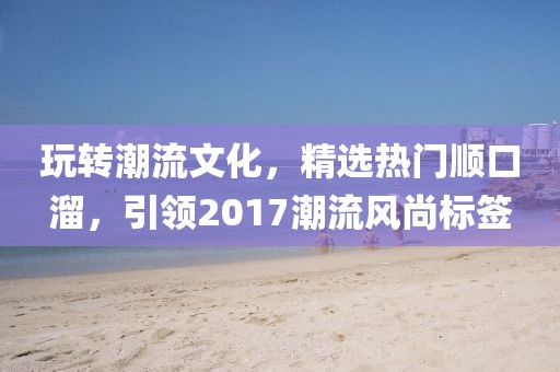 玩轉潮流文化，精選熱門順口溜，引領2017潮流風尚標簽