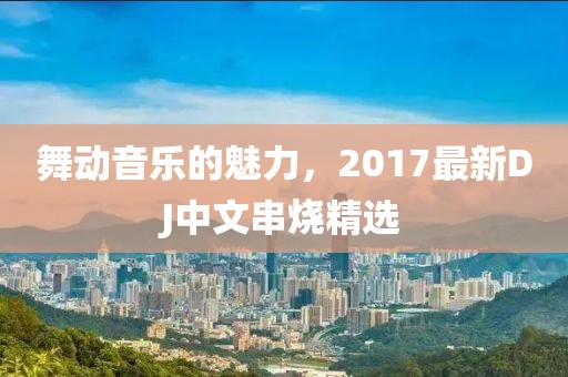 舞動音樂的魅力,2017最新DJ中文串燒精選