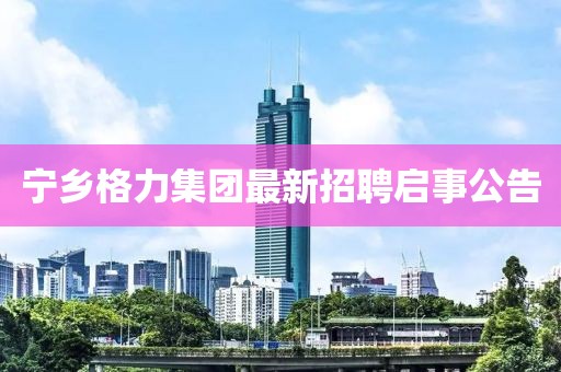 寧鄉格力集團最新招聘啟事公告