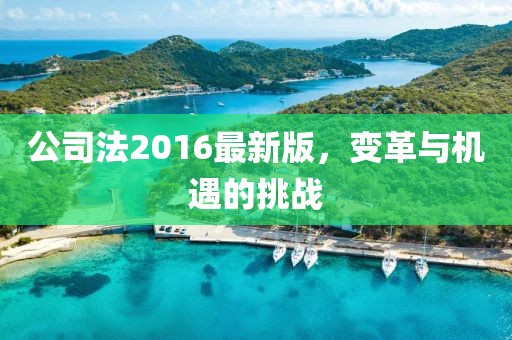 公司法2016最新版,變革與機(jī)遇的挑戰(zhàn)