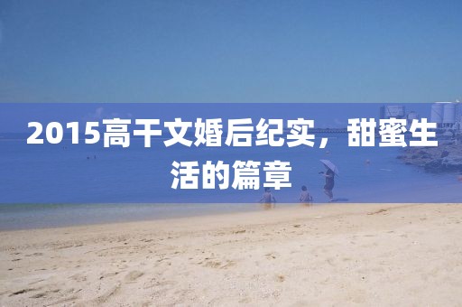2015高干文婚后紀實,甜蜜生活的篇章