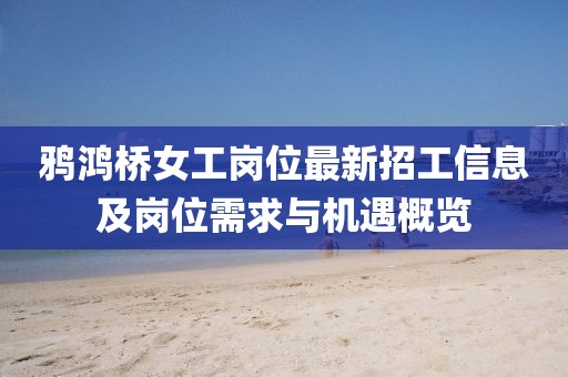 鴉鴻橋女工崗位最新招工信息及崗位需求與機(jī)遇概覽