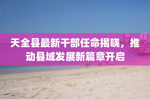 天全縣最新干部任命揭曉，推動縣域發展新篇章開啟