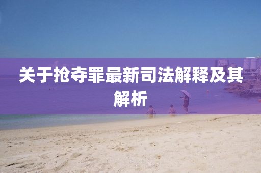 關于搶奪罪最新司法解釋及其解析