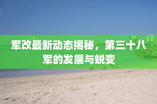 軍改最新動態揭秘,第三十八軍的發展與蛻變