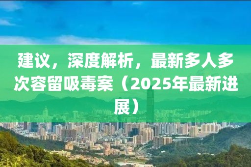 建議，深度解析，最新多人多次容留吸毒案（2025年最新進展）