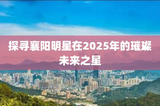 探尋襄陽明星在2025年的璀璨未來之星