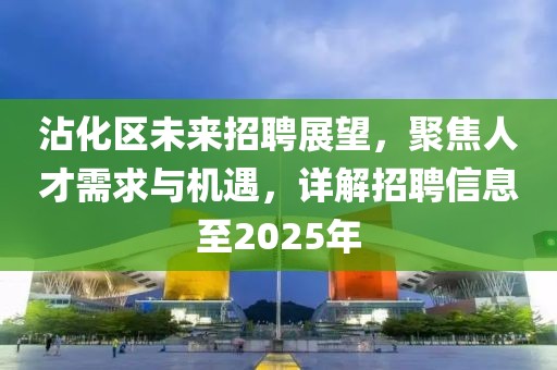 沾化區未來招聘展望，聚焦人才需求與機遇，詳解招聘信息至2025年