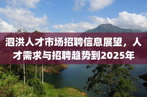 泗洪人才市場招聘信息展望，人才需求與招聘趨勢到2025年