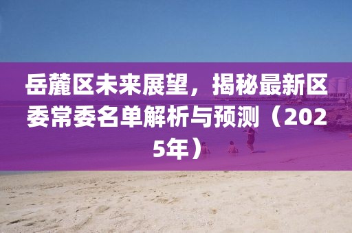 岳麓區未來展望，揭秘最新區委常委名單解析與預測（2025年）