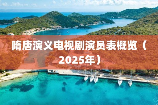 隋唐演義電視劇演員表概覽（2025年）