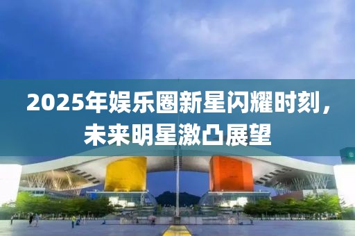 2025年娛樂圈新星閃耀時刻，未來明星激凸展望