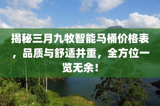 揭秘三月九牧智能馬桶價格表，品質與舒適并重，全方位一覽無余！