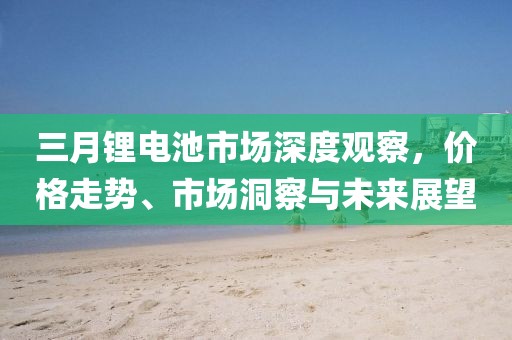 三月鋰電池市場深度觀察，價格走勢、市場洞察與未來展望