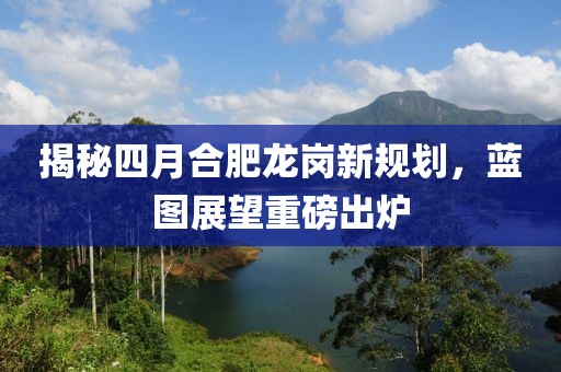 揭秘四月合肥龍崗新規劃,藍圖展望重磅出爐