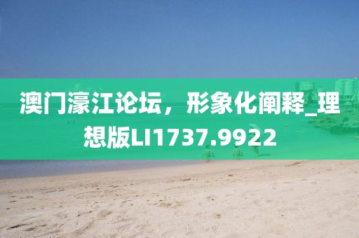 澳門濠江論壇,形象化闡釋_理想版LI1737.9922
