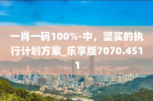 一肖一碼100%-中,堅實的執行計劃方案_樂享版7070.4511