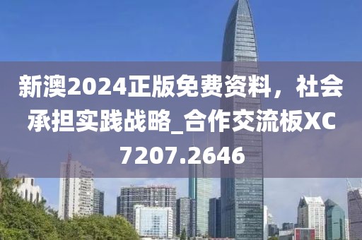 新澳2024正版免費資料，社會承擔實踐戰略_合作交流板XC7207.2646