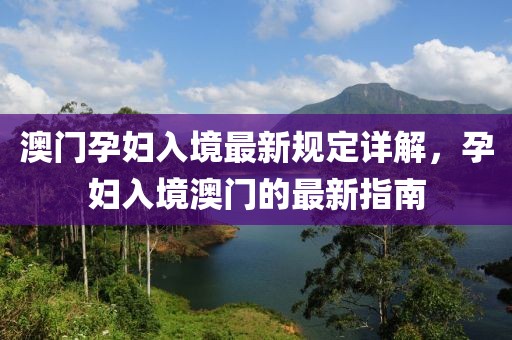 澳門孕婦入境最新規定詳解，孕婦入境澳門的最新指南