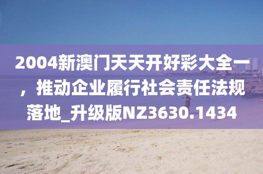 2004新澳門天天開好彩大全一,推動企業履行社會責任法規落地_升級版NZ3630.1434