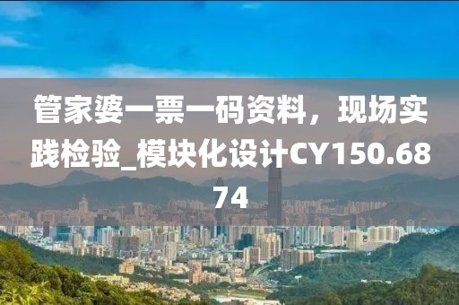 管家婆一票一碼資料，現場實踐檢驗_模塊化設計CY150.6874