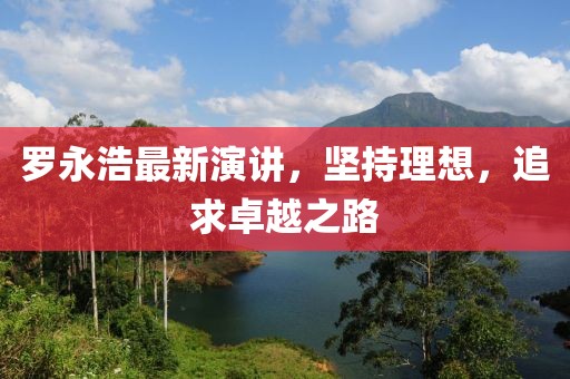 羅永浩最新演講,堅持理想,追求卓越之路